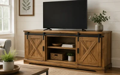 8 Best Farmhouse TV Stands with Barn Doors Under $300