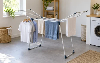 Measure Drying Rack Space with Clothes Hanging