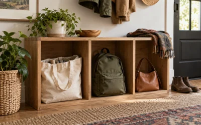 Organize Daily Bags in a Shared Apartment Entryway