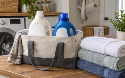 Organize Shared Laundry Supplies in One Portable Tote