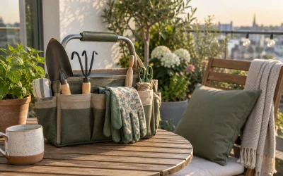 Organize Balcony Gardening Tools in a Carry Box